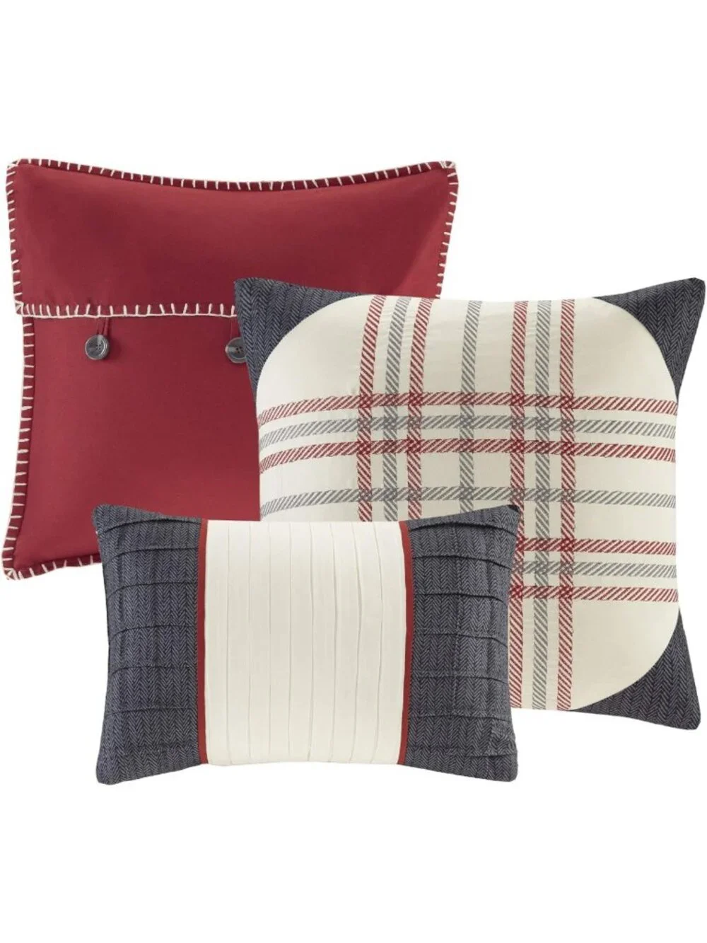 Cozy Plaid Quilt Set, 6PC King/Cal King Bedding, Cabin Style Home Decor